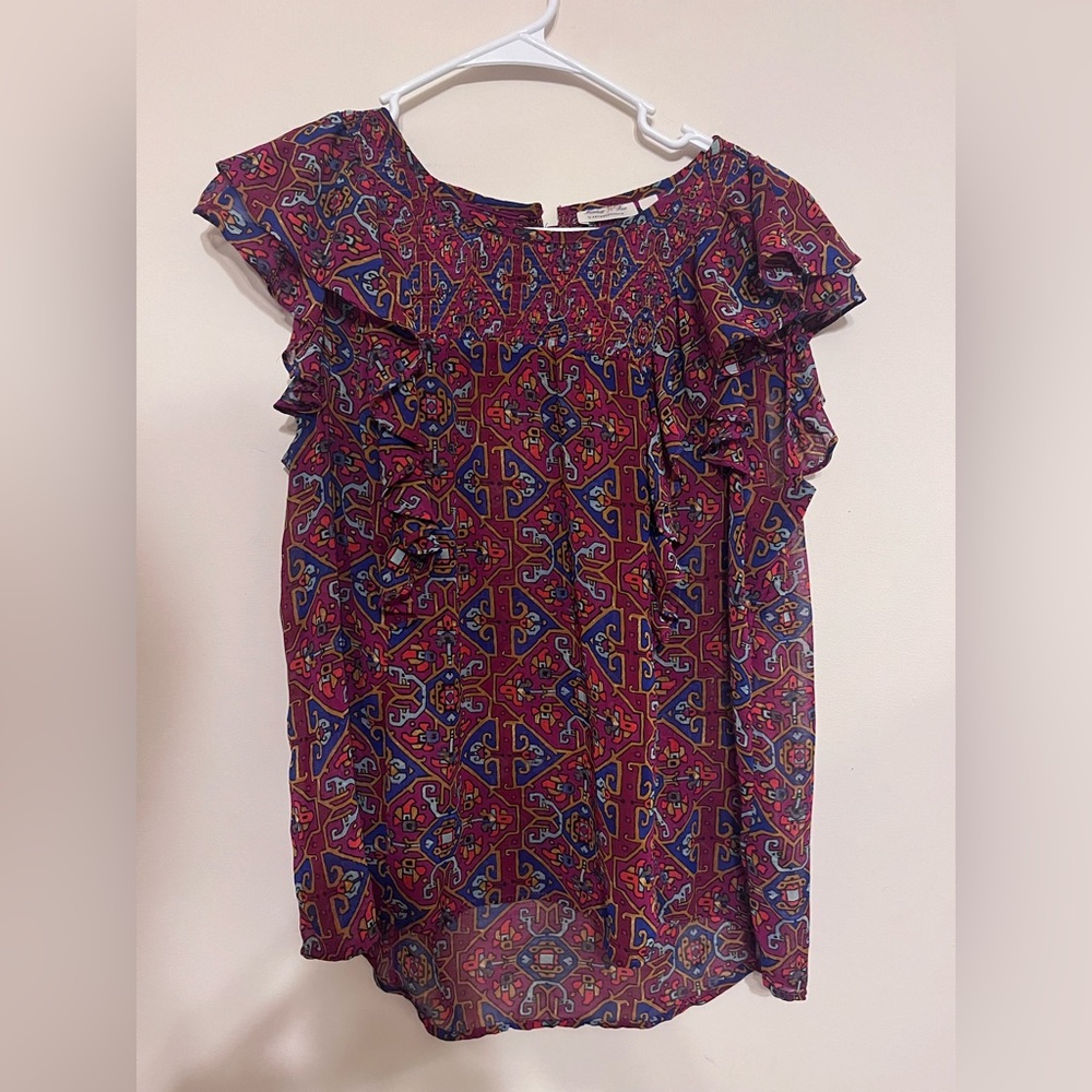 Bohemian Ruffle Sleeve Blouse